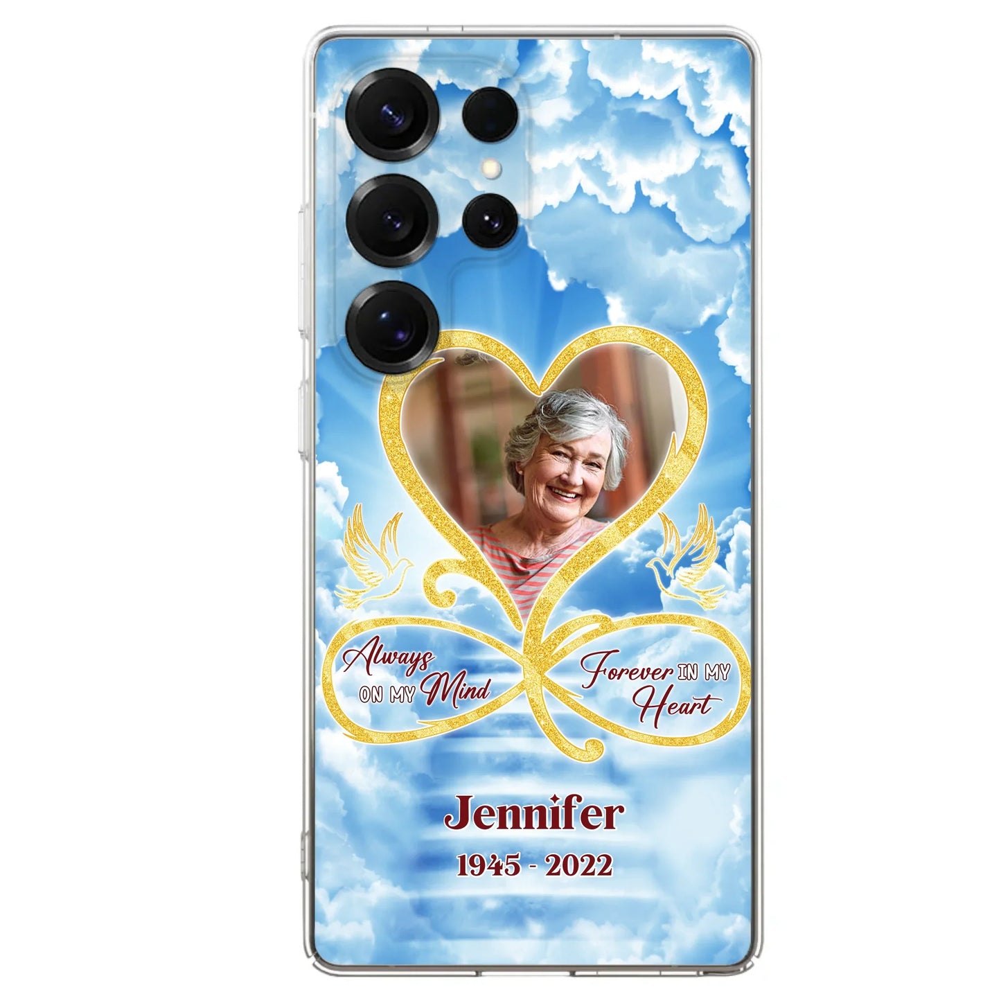 Custom Personalized Memorial Dog Phone Case - Upload Photo - Memorial Gift Idea For Dog Owners/ Dog Lovers - Your Wings Were Ready But My Heart Was Not - Case for iPhone/Samsung