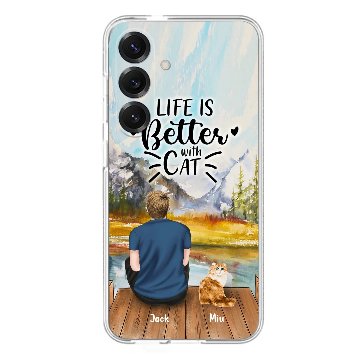 Custom Personalized Cat Dad Phone Case - Gifts For Cat Lovers With Upto 4 Cats - Best Cat Dad Ever - Case For iPhone, Samsung And Xiaomi