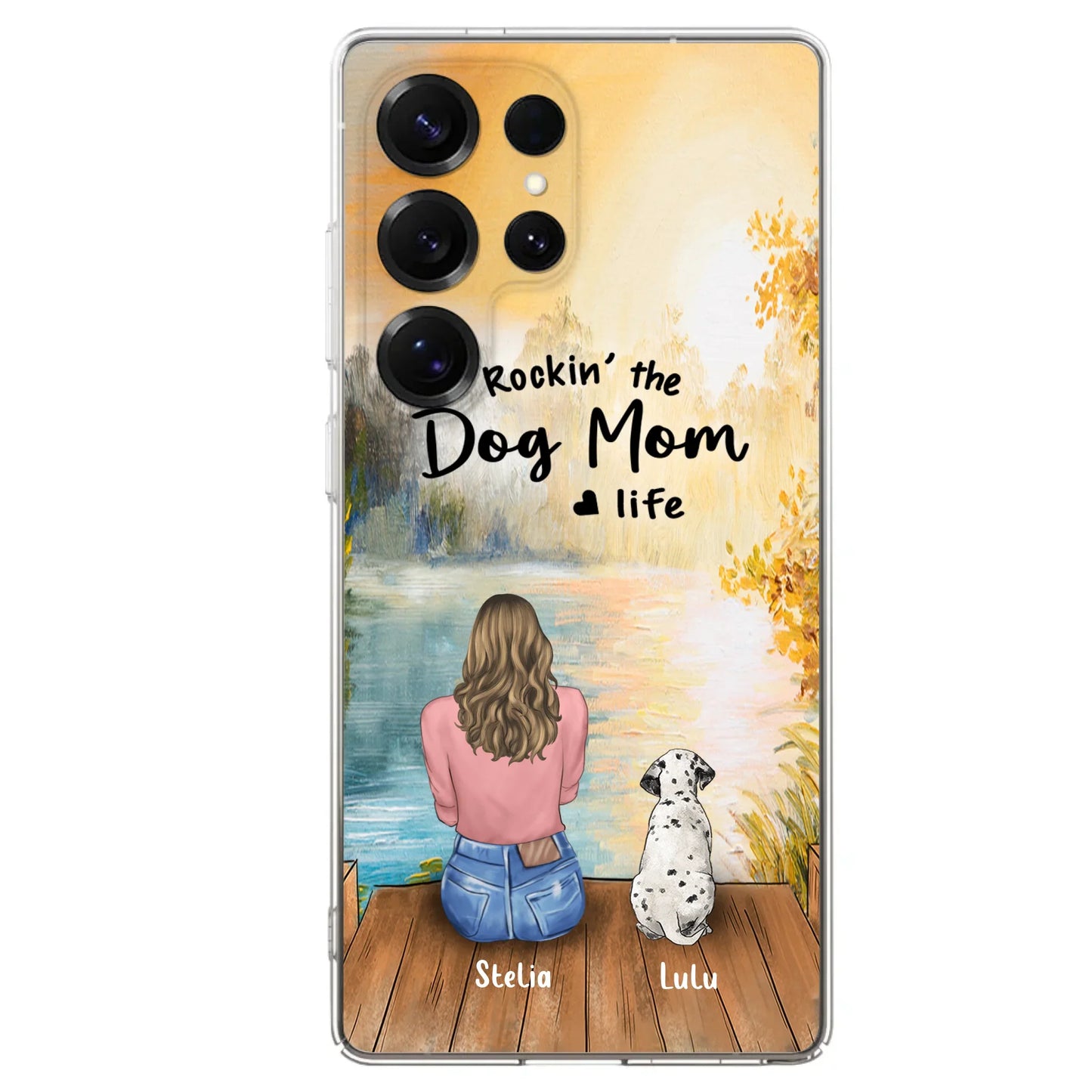 Custom Personalized Dog Mom Phone Case - Gifts For Dog Lovers With Upto 4 Dogs - Rockin' The Dog Mom Life - Case For iPhone, Samsung And Xiaomi