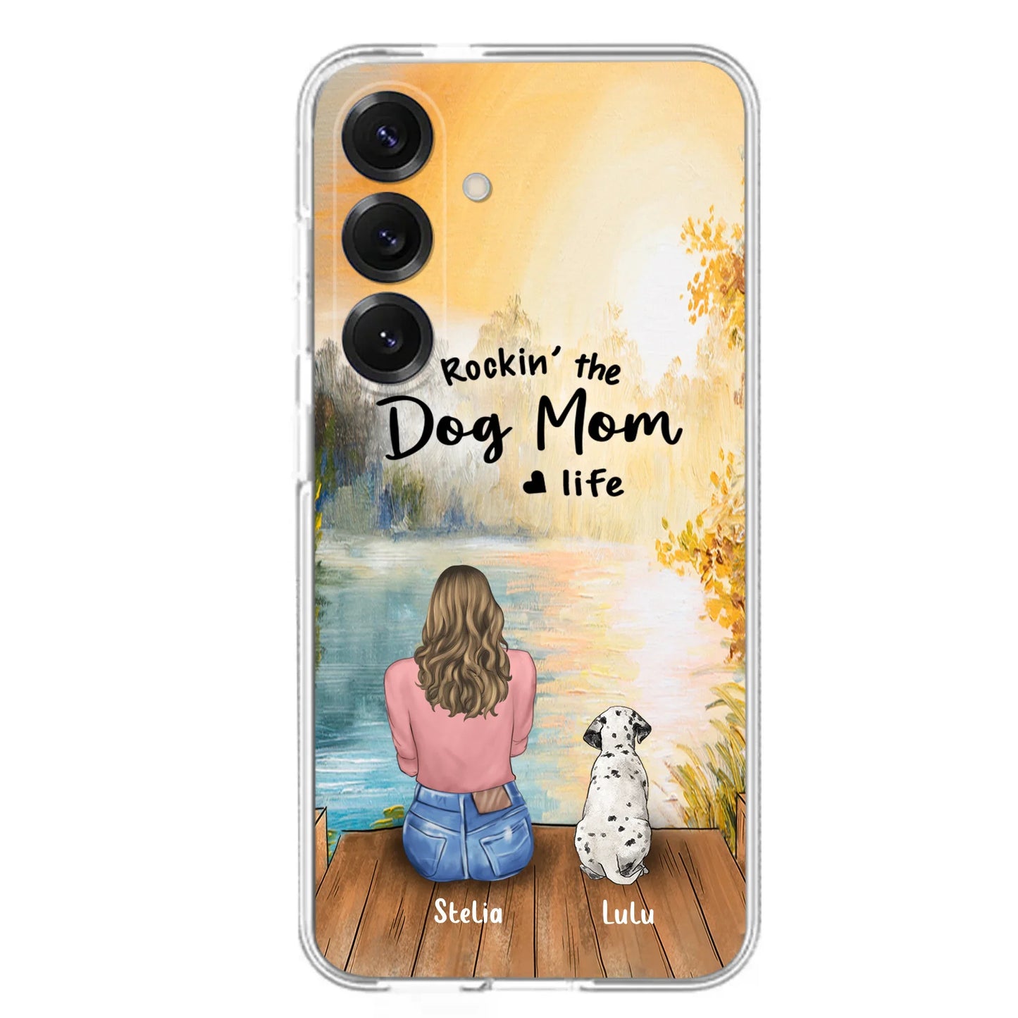 Custom Personalized Dog Mom Phone Case - Gifts For Dog Lovers With Upto 4 Dogs - Rockin' The Dog Mom Life - Case For iPhone, Samsung And Xiaomi