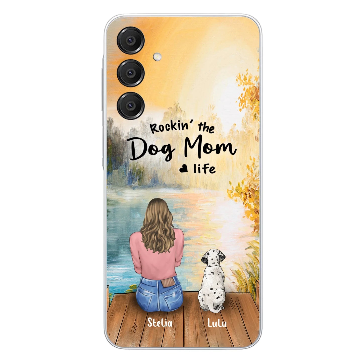 Custom Personalized Dog Mom Phone Case - Gifts For Dog Lovers With Upto 4 Dogs - Rockin' The Dog Mom Life - Case For iPhone, Samsung And Xiaomi