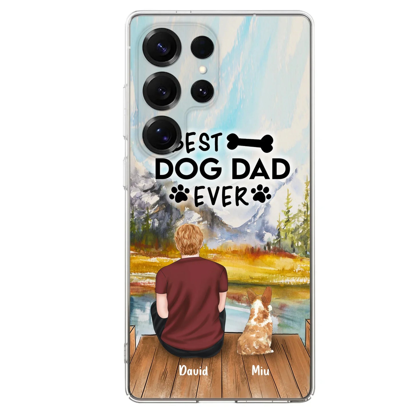Personalized Dog Dad Phone Case - Up to 4 Dogs - Best Dog Dad Ever