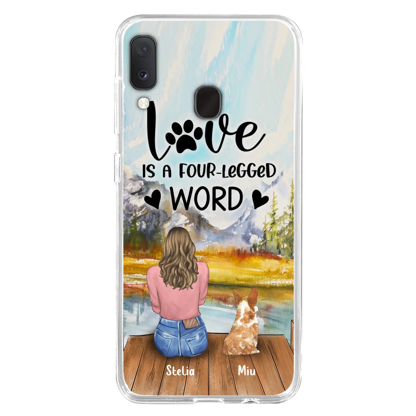 Custom Personalized Pet Mom/Pet Dad Phone Case - Gifts For Pet Lovers With Upto 4 Pets - Love Is A Four-Legged Word