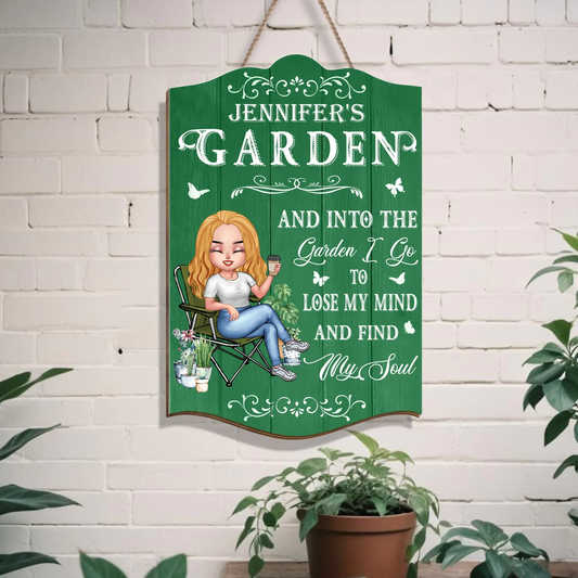 Custom Personalized Garden Wooden Sign - Gift Idea For Girl/ Gardening Lover