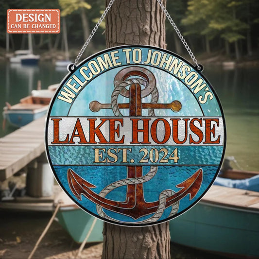 Personalized Lake House Acrylic Suncatcher - Gift Idea For Family/Couple - Welcome To Lake House