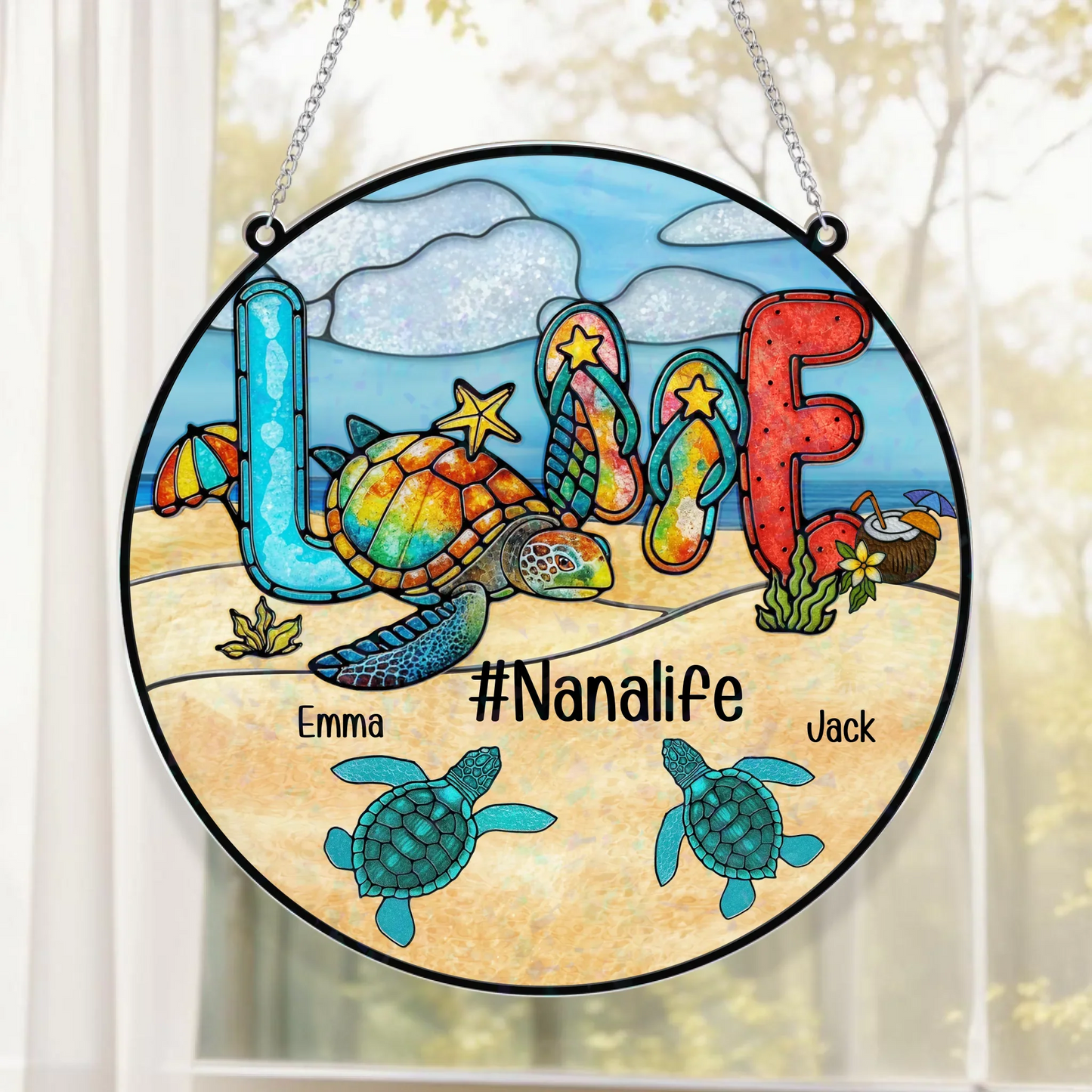 Custom Personalized Turtle Acrylic Suncatcher - Gift Idea For Turtle Lover
