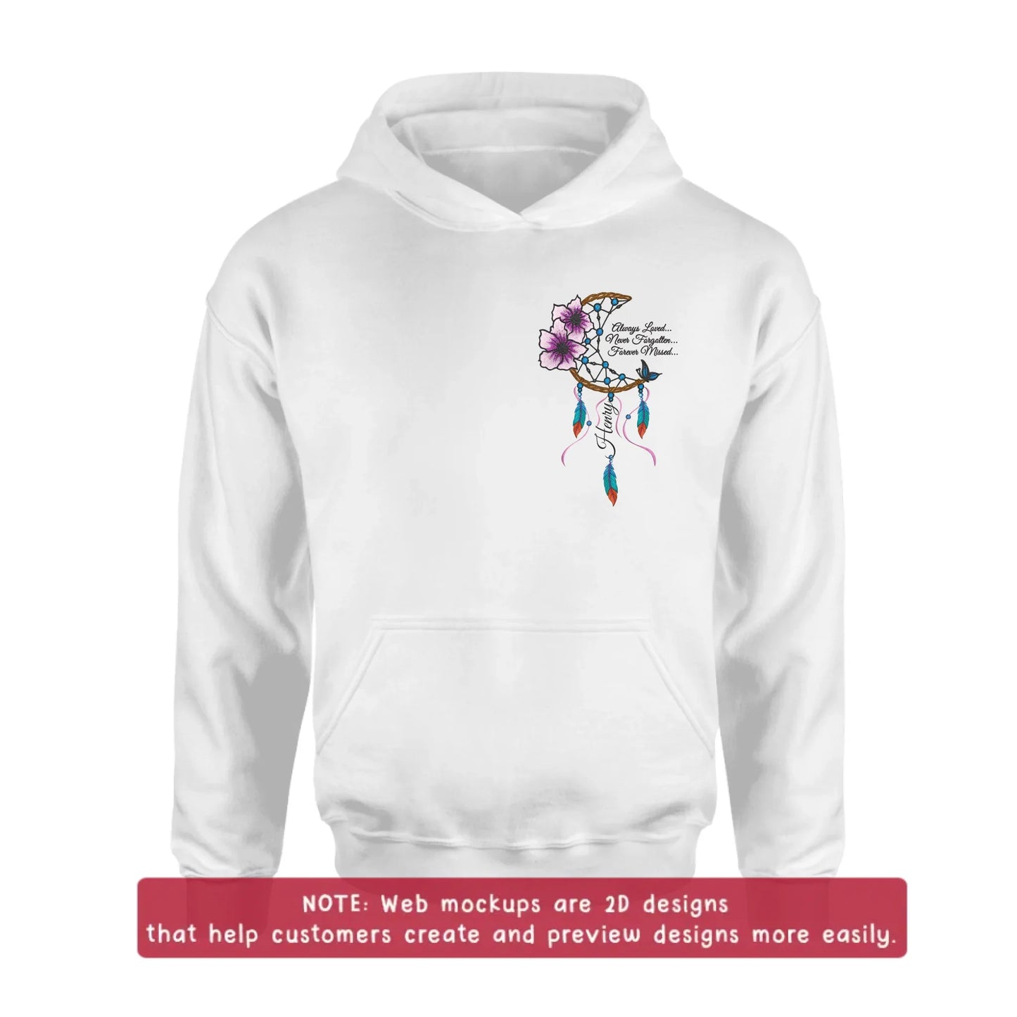 Personalized Memorial Embroidered T-Shirt/Sweater/Hoodie - Memorial Gift Idea - Always Loved Never Forgotten Forever Missed