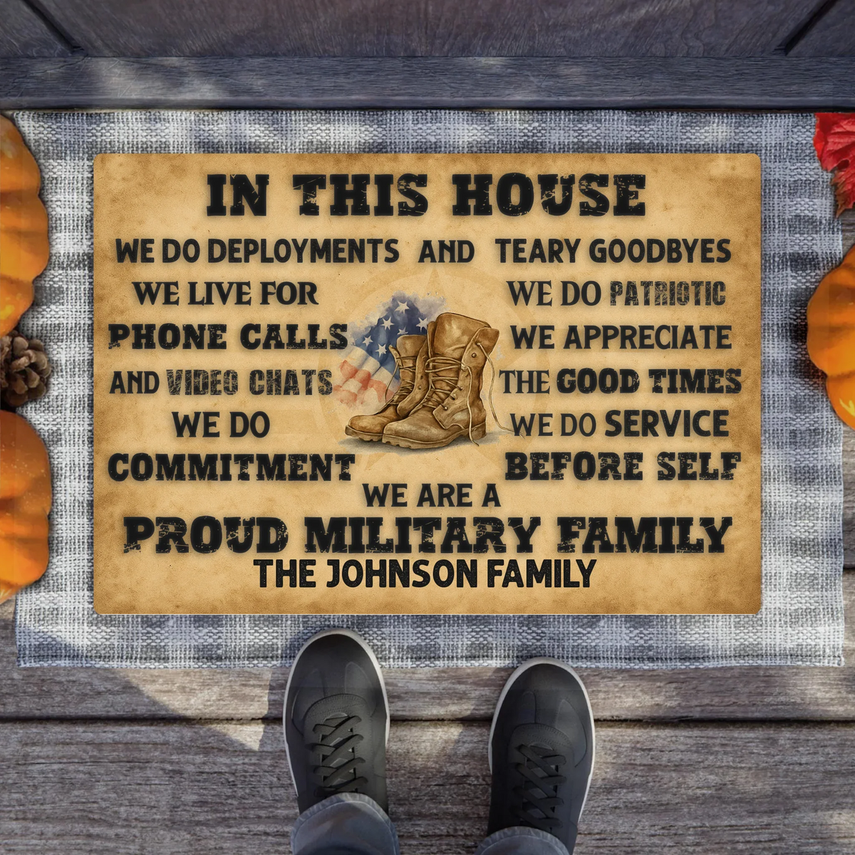 Personalized Family Doormat - Gifts For Family/Patriots/Memorial Day/Independence Day - We Are A Proud Military Family