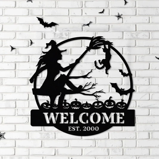 Custom Personalized Witch Metal Sign - Gift Idea For Friend/ Sister