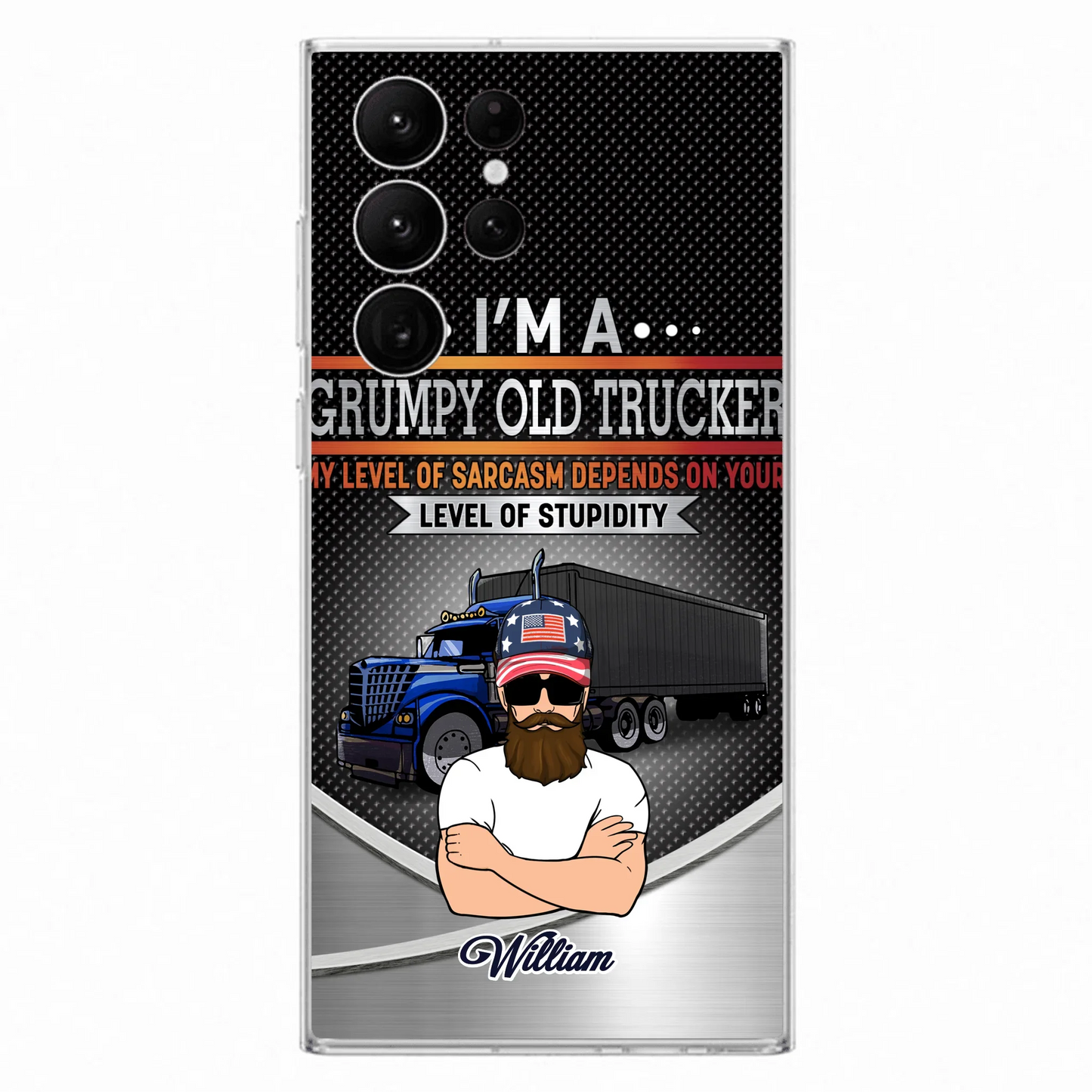 Custom Personalized Old Trucker Phone Case - Father's Day Gift Idea for Trucker - I'm A Grumpy Old Trucker - Case for iPhone/Samsung
