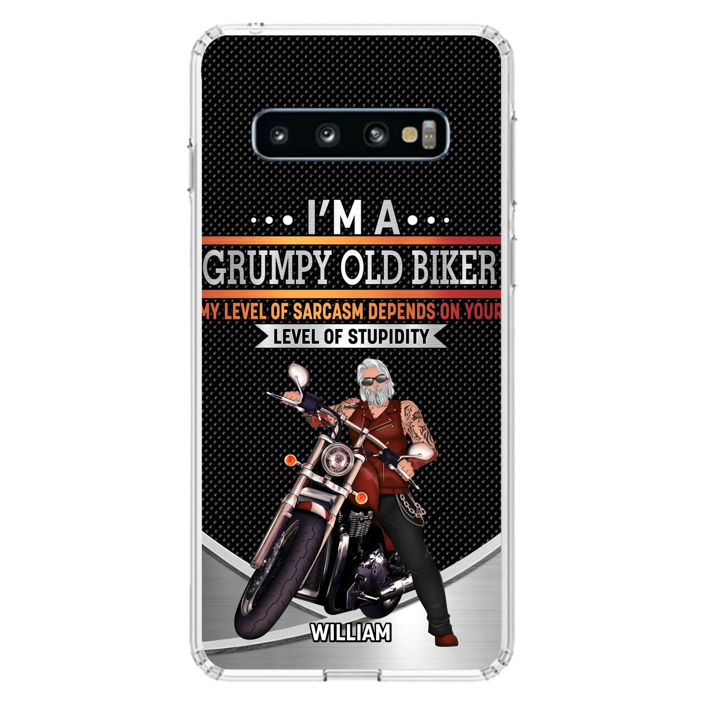 Custom Personalized Old Biker Phone Case - Father's Day Gift Idea for Biker - I'm A Grumpy Old Biker - Case for iPhone/Samsung