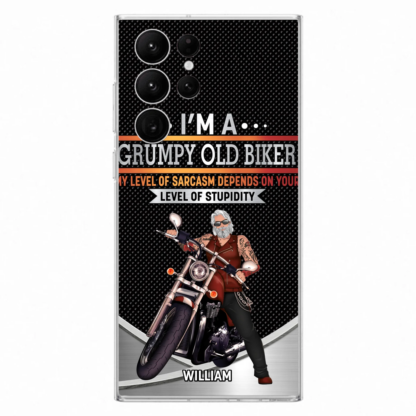 Custom Personalized Old Biker Phone Case - Father's Day Gift Idea for Biker - I'm A Grumpy Old Biker - Case for iPhone/Samsung