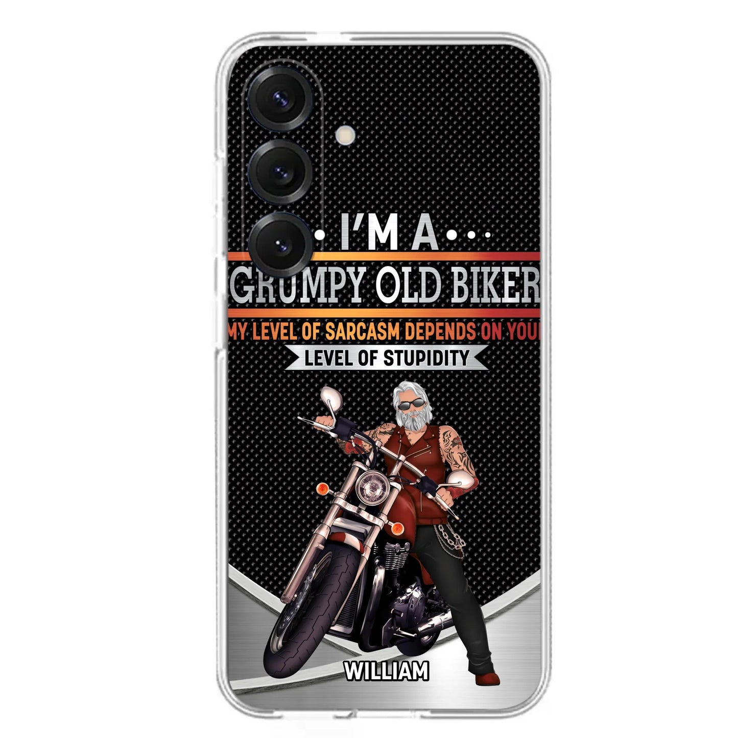 Custom Personalized Old Biker Phone Case - Father's Day Gift Idea for Biker - I'm A Grumpy Old Biker - Case for iPhone/Samsung
