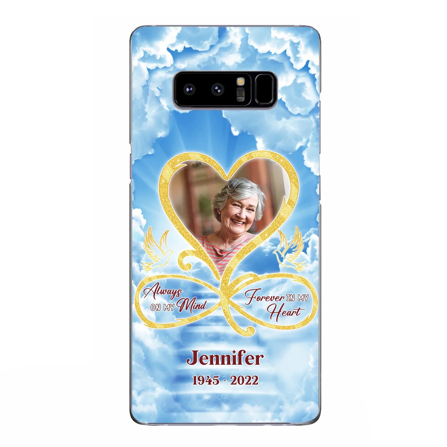 Custom Personalized Memorial Photo Phone Case - Memorial Gift Idea For Mother's Day/Father's Day - Always On My Mind Forever In My Heart - Case for iPhone/Samsung