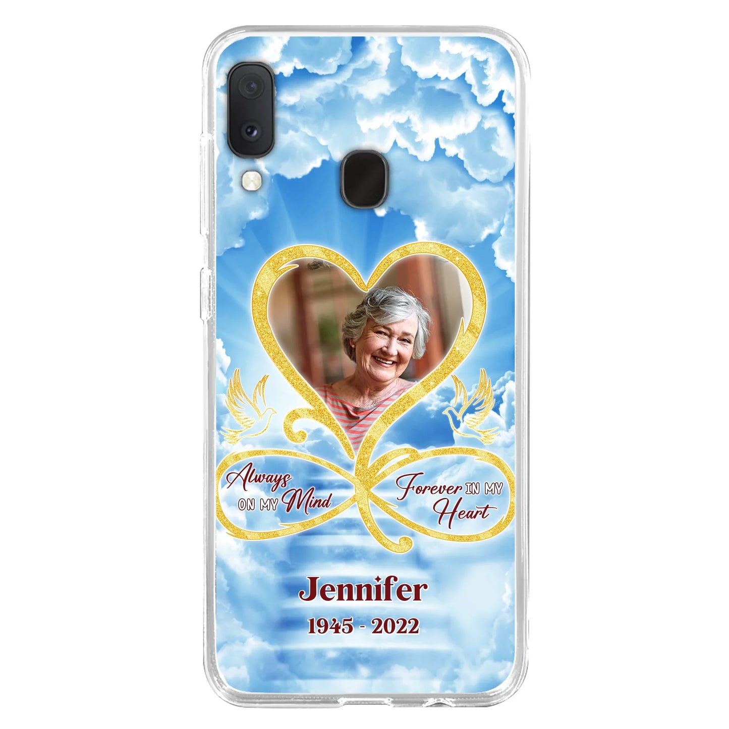 Custom Personalized Memorial Photo Phone Case - Memorial Gift Idea For Mother's Day/Father's Day - Always On My Mind Forever In My Heart - Case for iPhone/Samsung