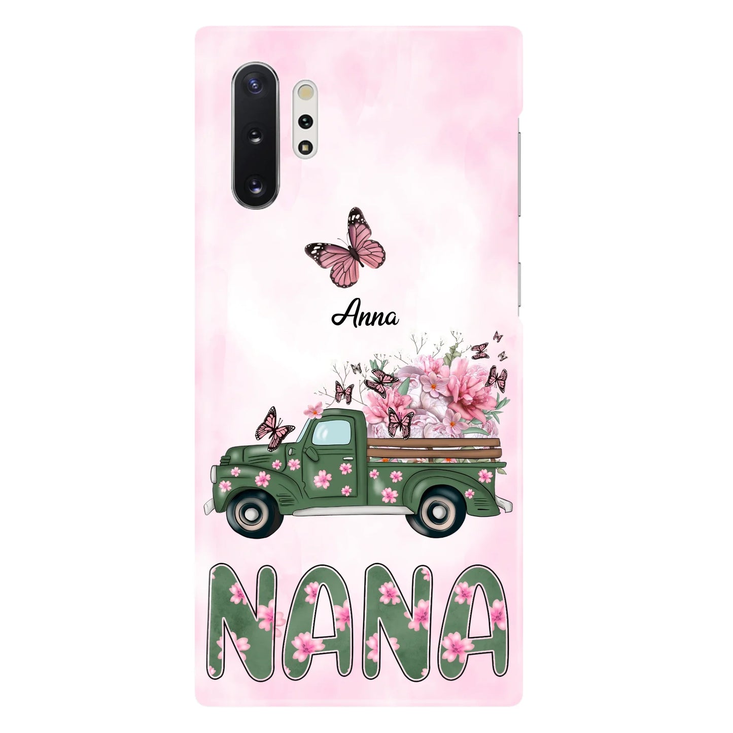 Custom Personalized Nana Phone Case - Gift Idea For Grandma/Mother's Day - Upto 12 Butterflies - Nana - Case For iPhone & Samsung
