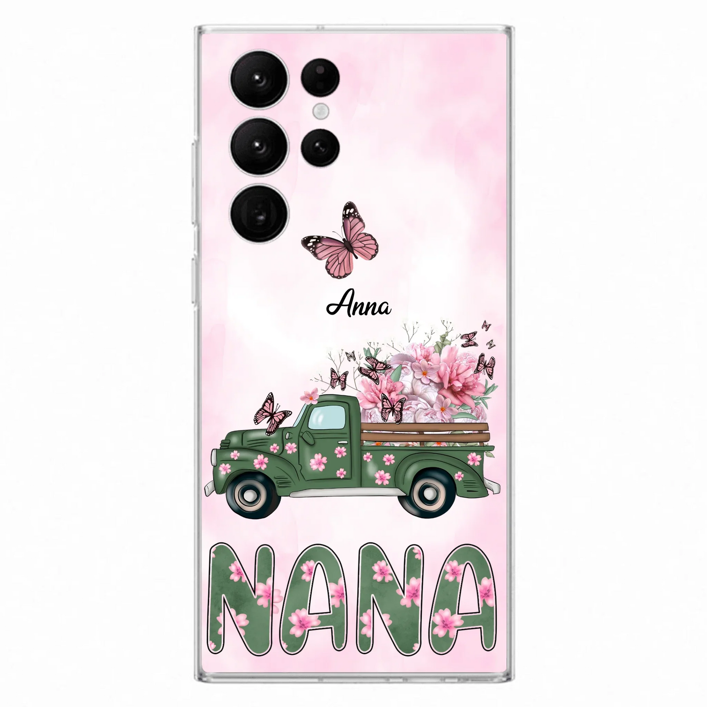 Custom Personalized Nana Phone Case - Gift Idea For Grandma/Mother's Day - Upto 12 Butterflies - Nana - Case For iPhone & Samsung