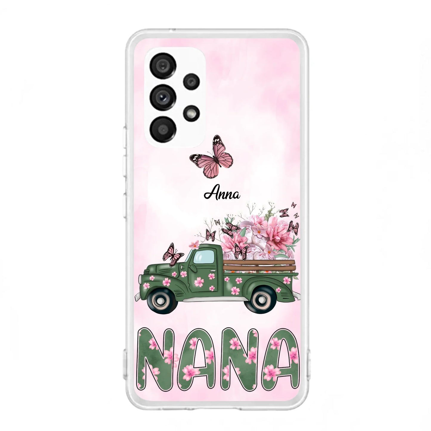 Custom Personalized Nana Phone Case - Gift Idea For Grandma/Mother's Day - Upto 12 Butterflies - Nana - Case For iPhone & Samsung