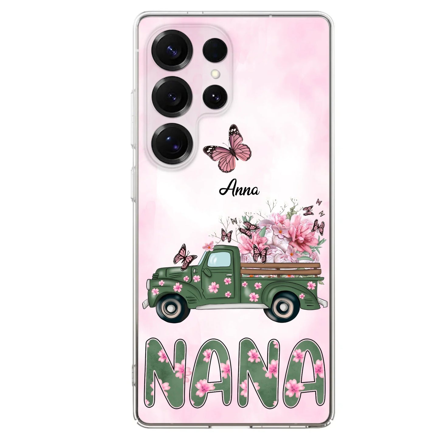 Custom Personalized Nana Phone Case - Gift Idea For Grandma/Mother's Day - Upto 12 Butterflies - Nana - Case For iPhone & Samsung