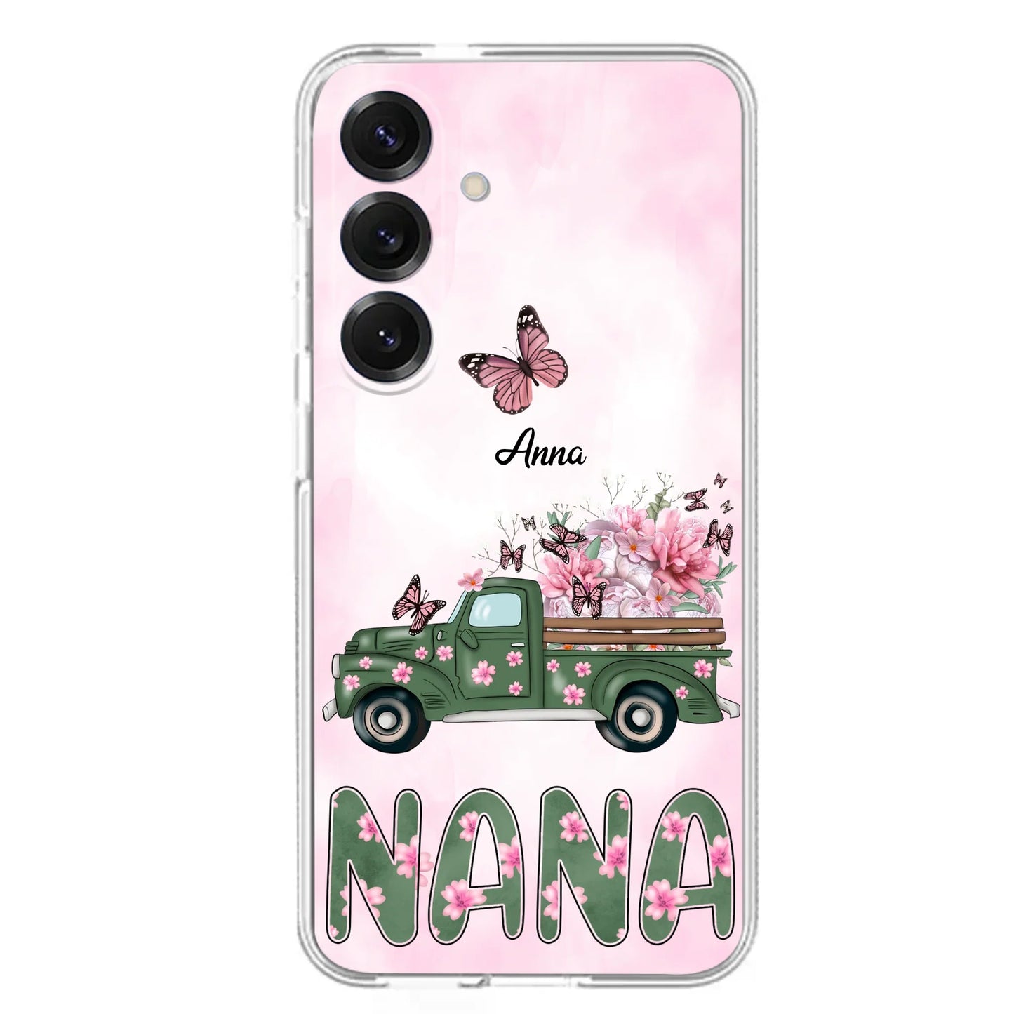 Custom Personalized Nana Phone Case - Gift Idea For Grandma/Mother's Day - Upto 12 Butterflies - Nana - Case For iPhone & Samsung