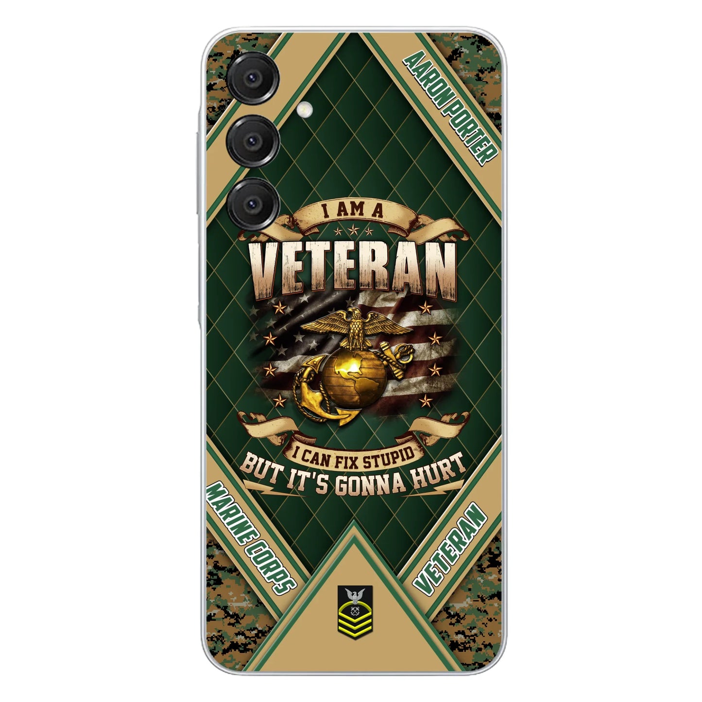 Custom Personalized Veteran Phone Case - Gift Idea For Veteran -  I Am A veteran I Can Fix Stupid
But It's Gonna Hurt - Case For iPhone And Samsung