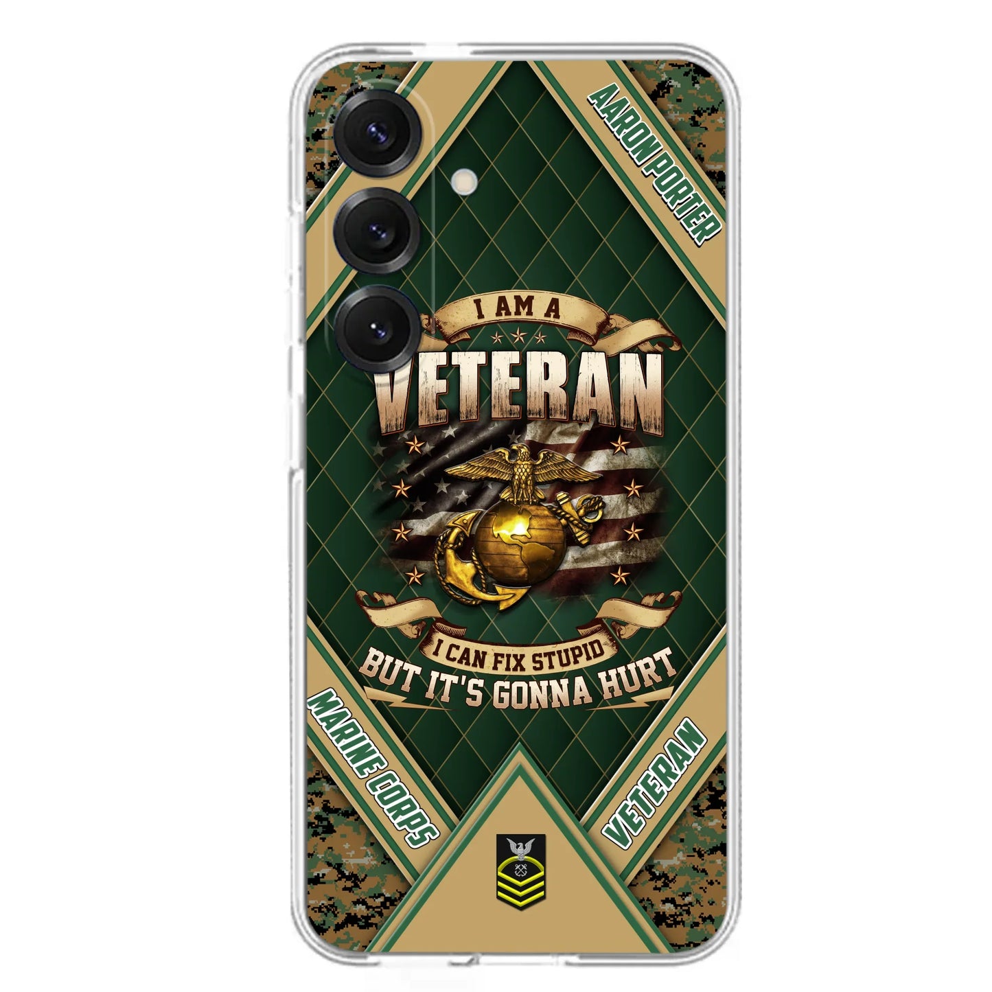 Custom Personalized Veteran Phone Case - Gift Idea For Veteran -  I Am A veteran I Can Fix Stupid
But It's Gonna Hurt - Case For iPhone And Samsung