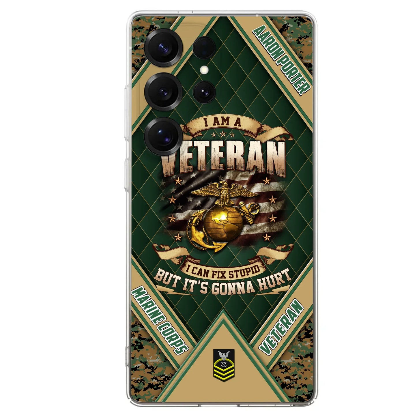 Custom Personalized Veteran Phone Case - Gift Idea For Veteran -  I Am A veteran I Can Fix Stupid
But It's Gonna Hurt - Case For iPhone And Samsung