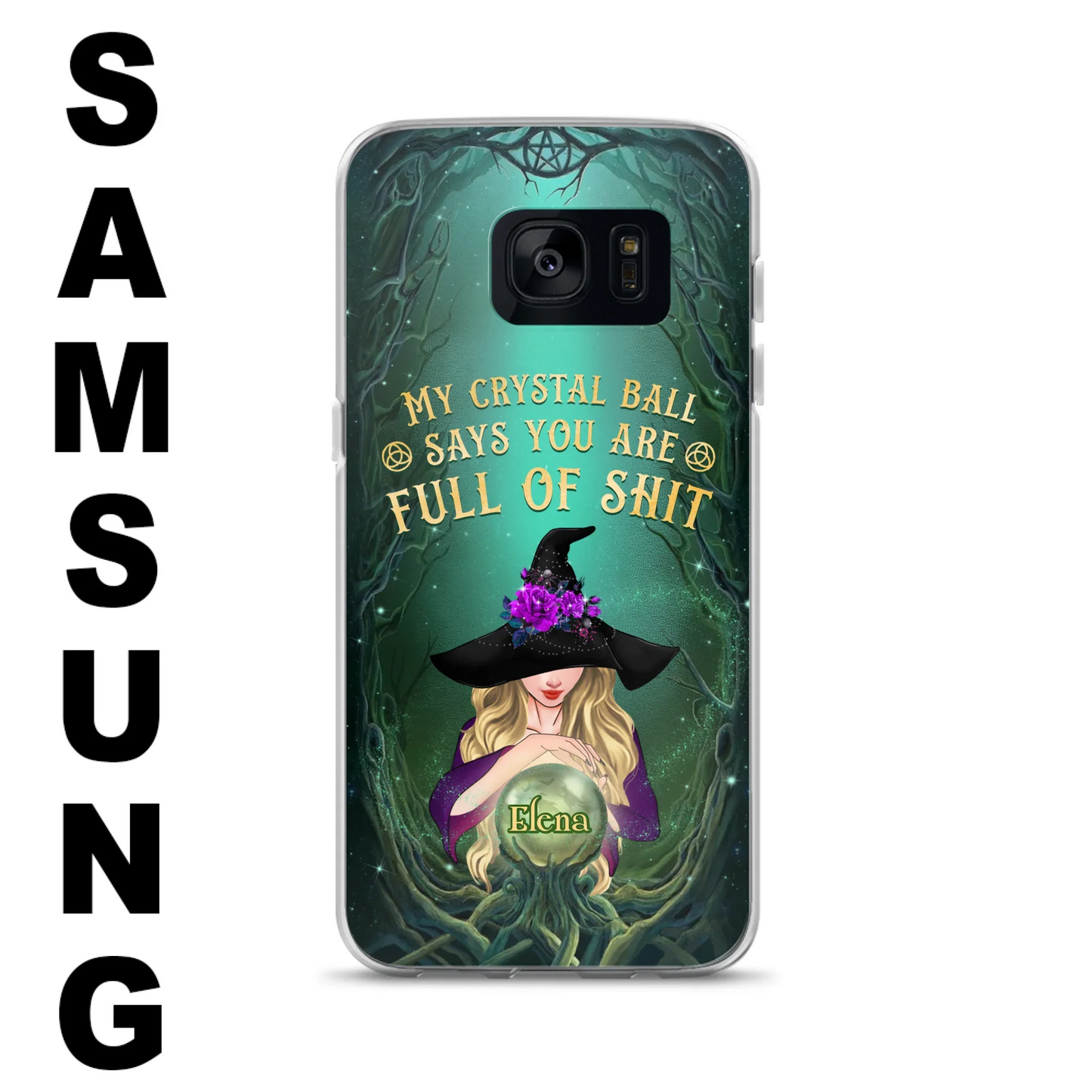 Custom Personalized Witch Phone Case - Gift Idea For Witch Lovers - My Crystal Ball Says You Are Full Of Shit