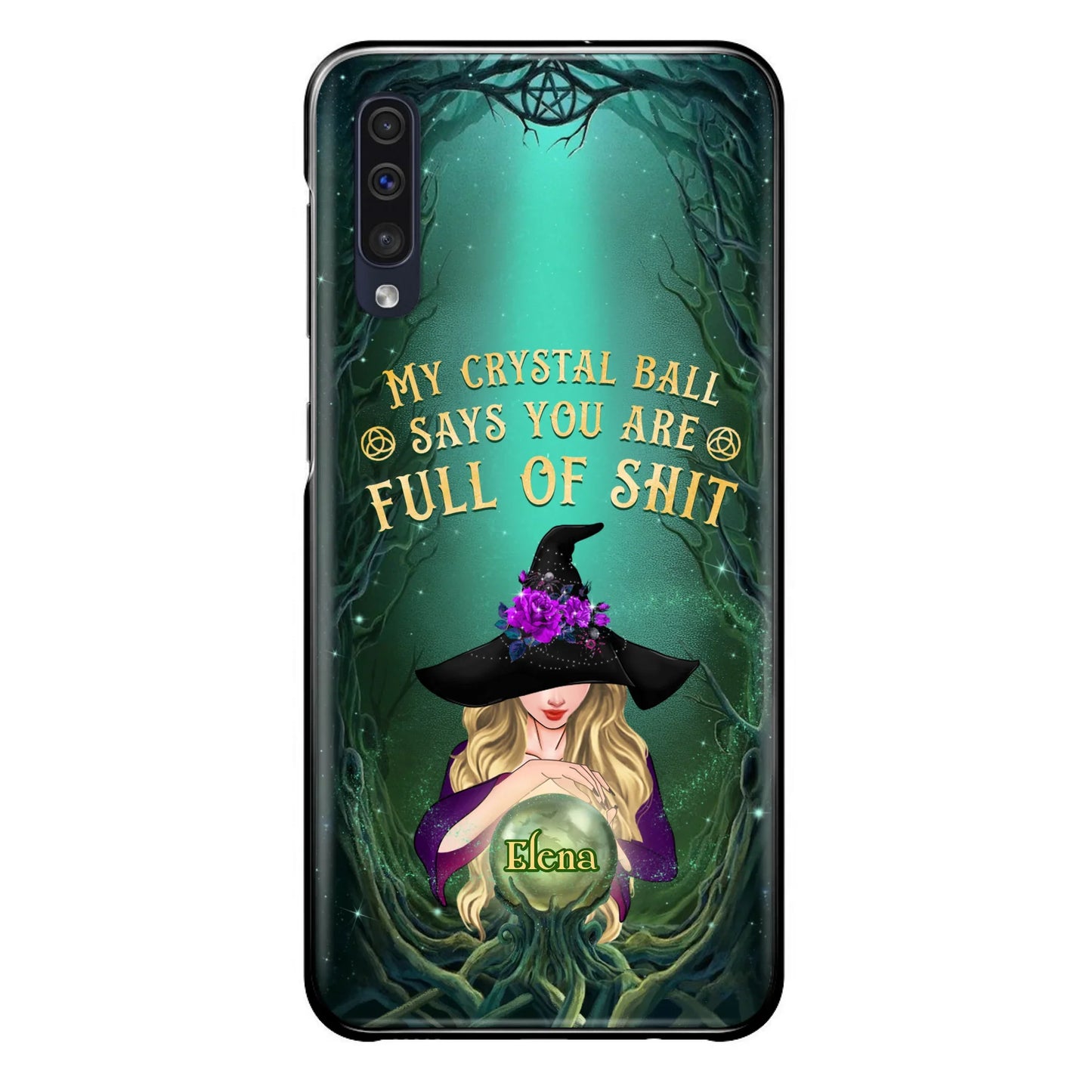 Custom Personalized Witch Phone Case - Gift Idea For Witch Lovers - My Crystal Ball Says You Are Full Of Shit
