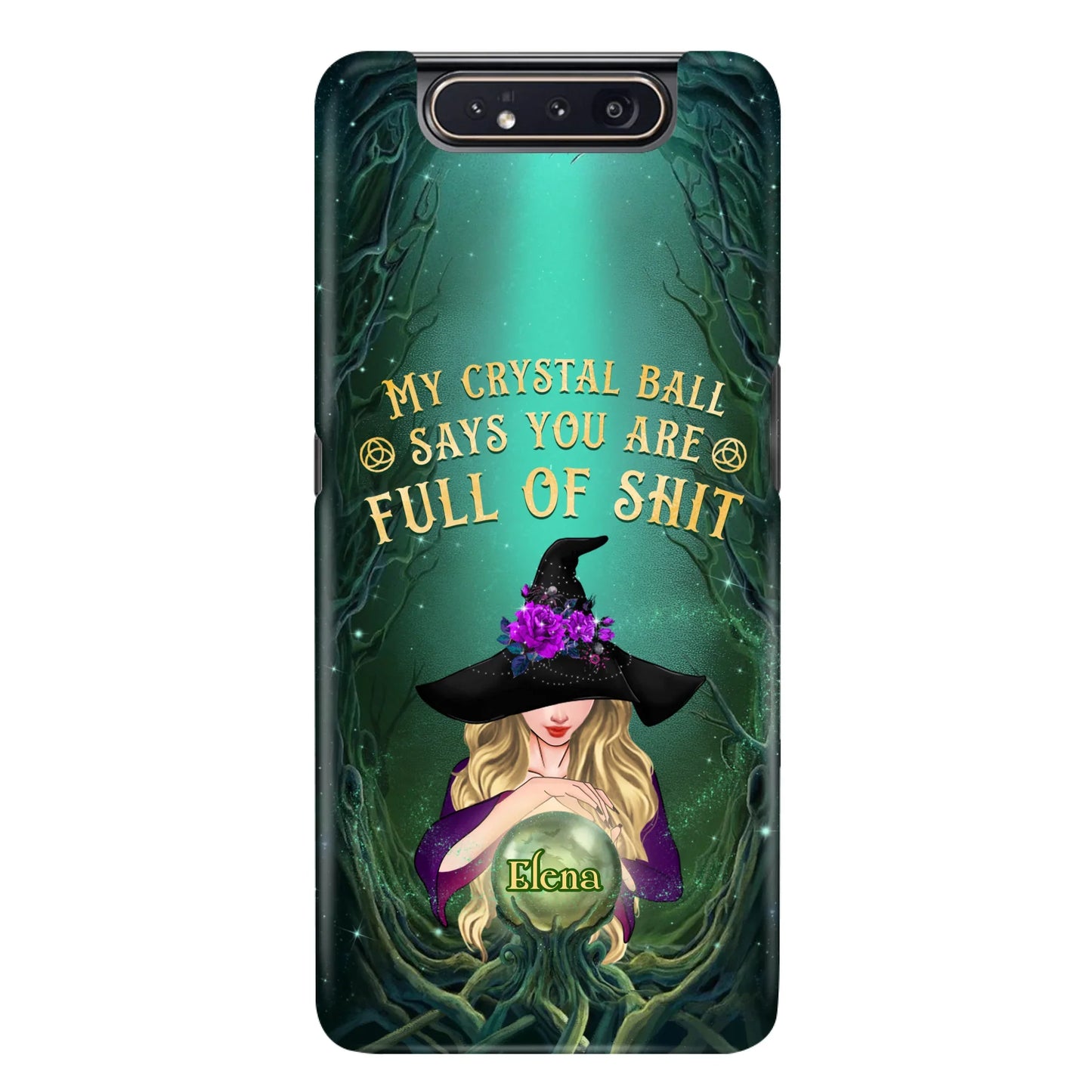 Custom Personalized Witch Phone Case - Gift Idea For Witch Lovers - My Crystal Ball Says You Are Full Of Shit
