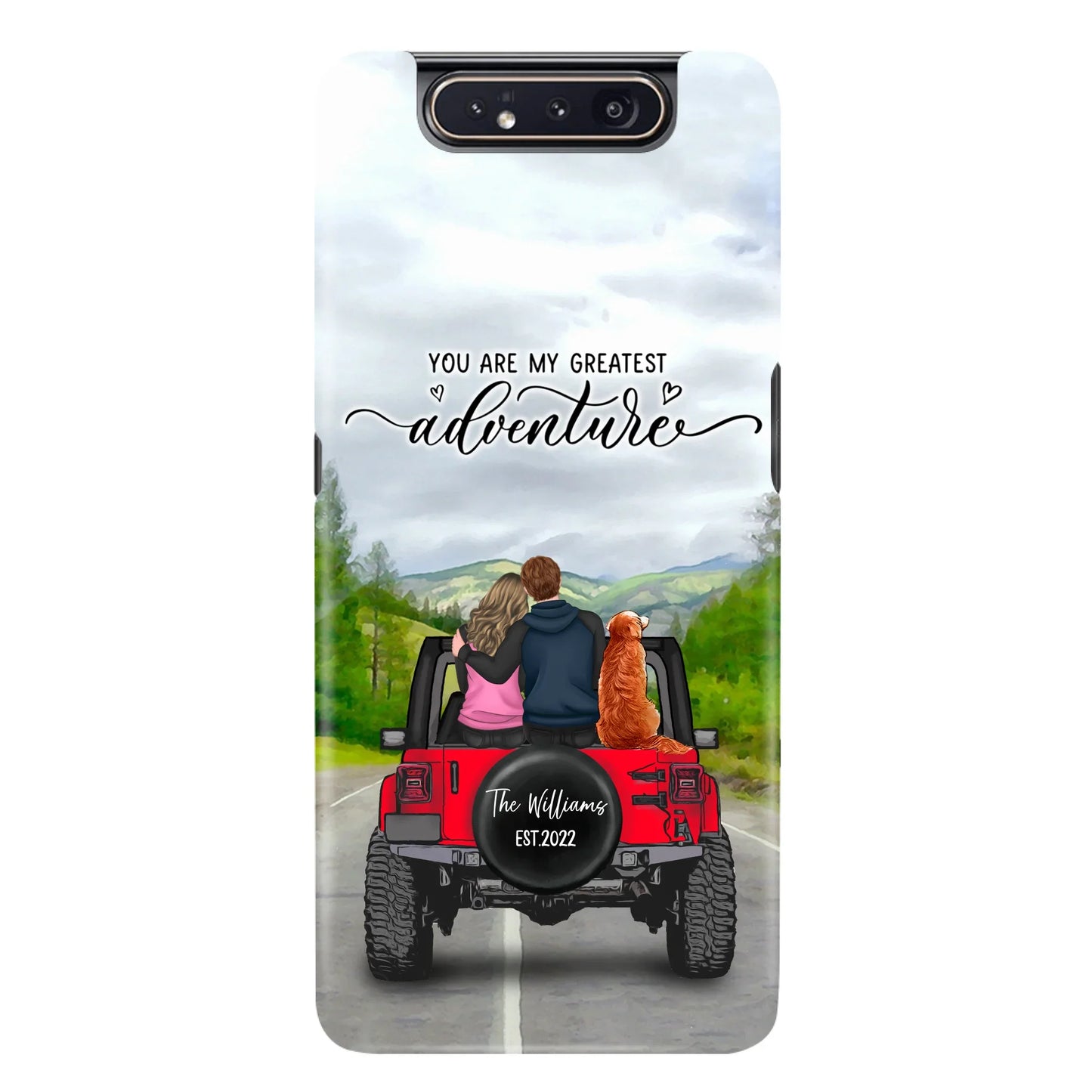 Custom Personalized Off-Road Couple Phone Case - Couple With Upto 4 Dogs- Gift Idea For Couple/ Dog Lover - You Are My Greatest Adventure - Case For iPhone And Samsung