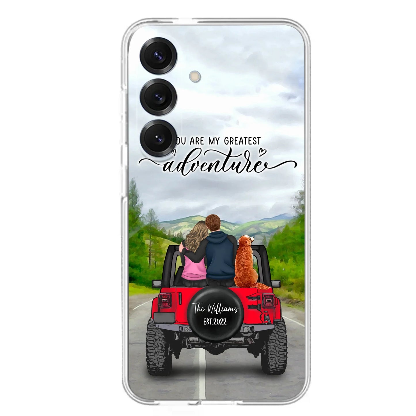 Custom Personalized Off-Road Couple Phone Case - Couple With Upto 4 Dogs- Gift Idea For Couple/ Dog Lover - You Are My Greatest Adventure - Case For iPhone And Samsung