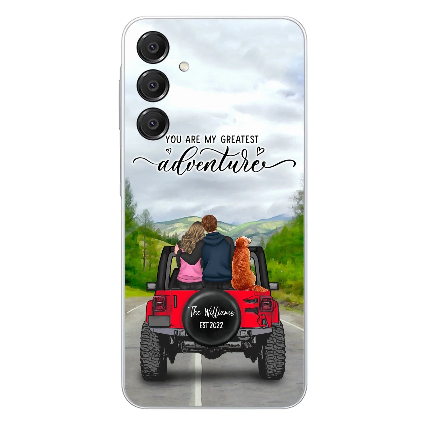 Custom Personalized Off-Road Couple Phone Case - Couple With Upto 4 Dogs- Gift Idea For Couple/ Dog Lover - You Are My Greatest Adventure - Case For iPhone And Samsung