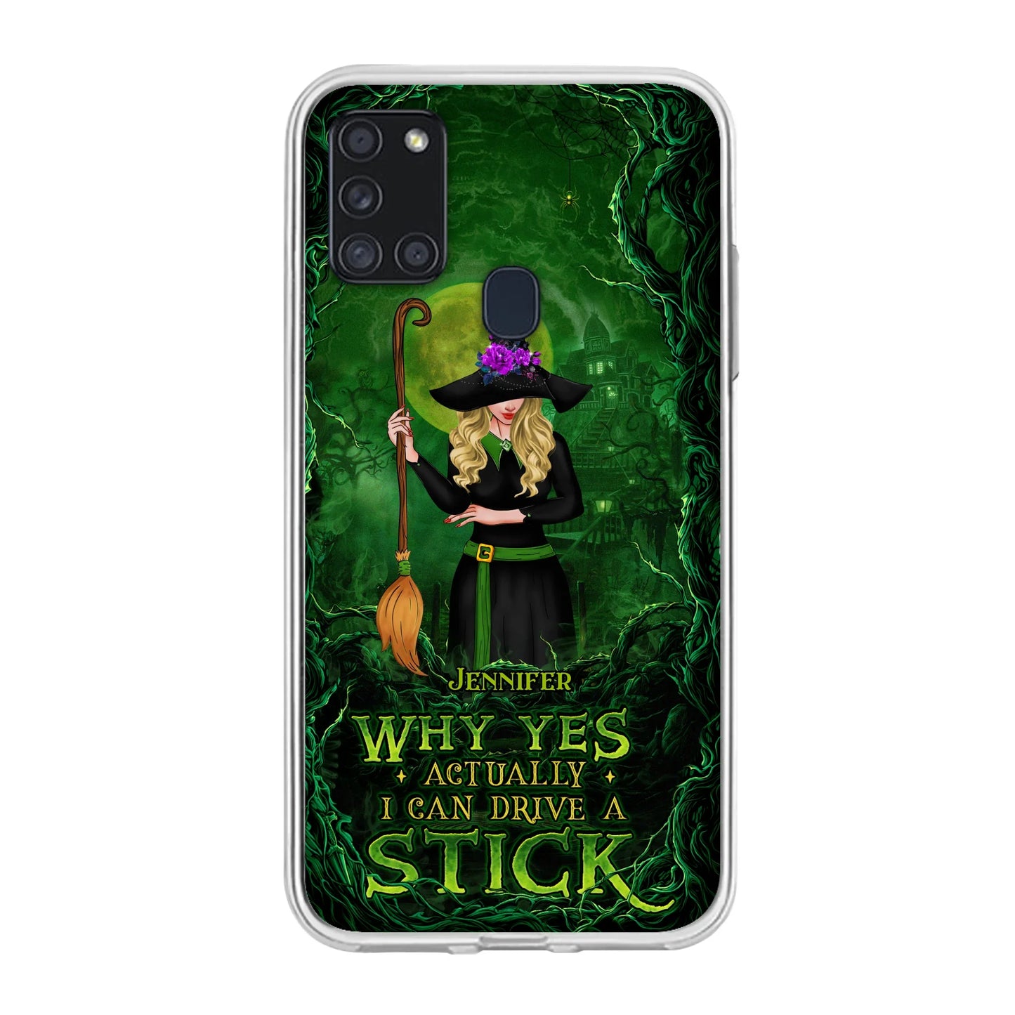 Custom Personalized Witch Phone Case for iPhone/ Samsung - Halloween Gift Idea - Why Yes Actually I Can Drive A Stick