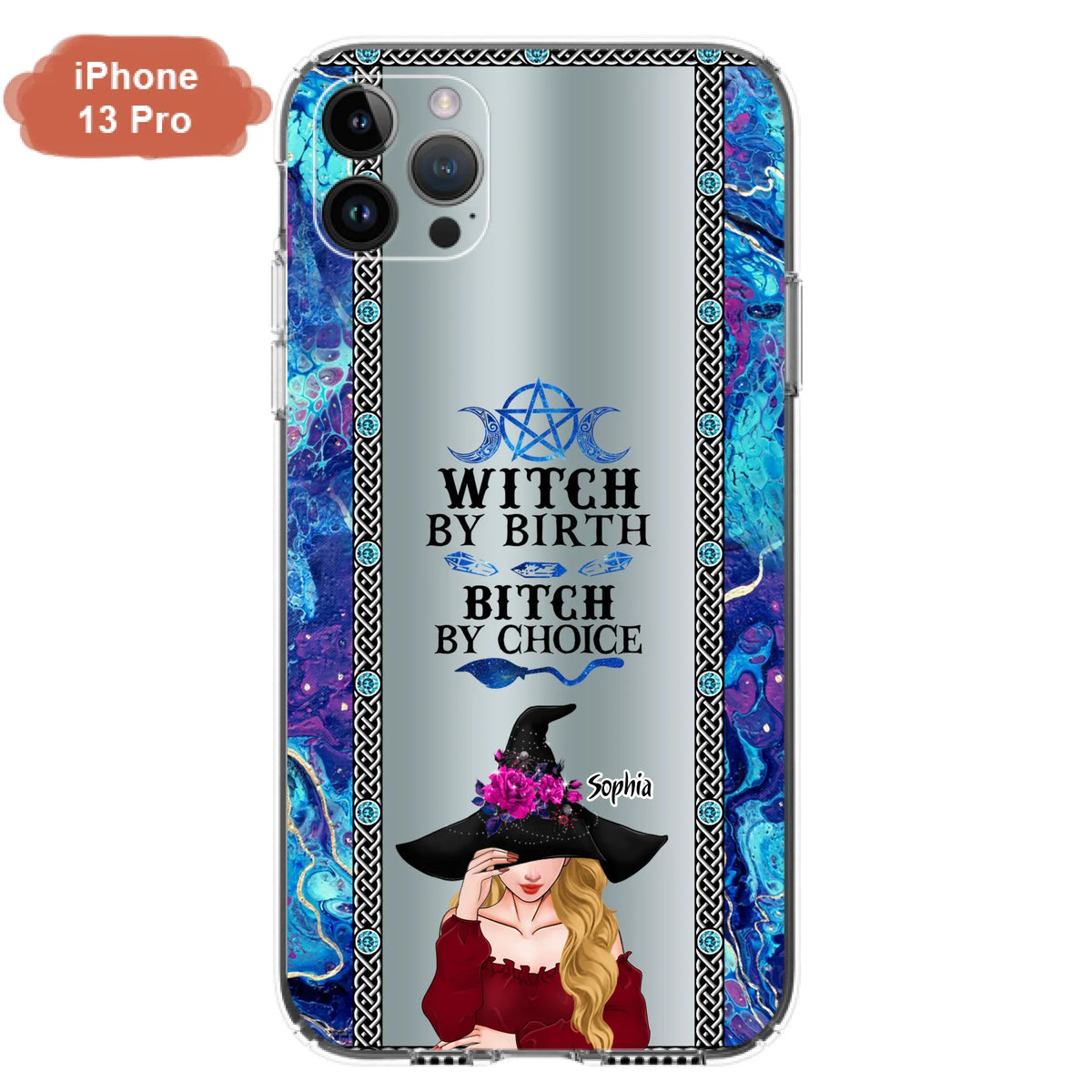 Custom Personalized Witch Phone Case for iPhone and Samsung - Gift Idea For Halloween - Witch By Birth, Bitch By Choice