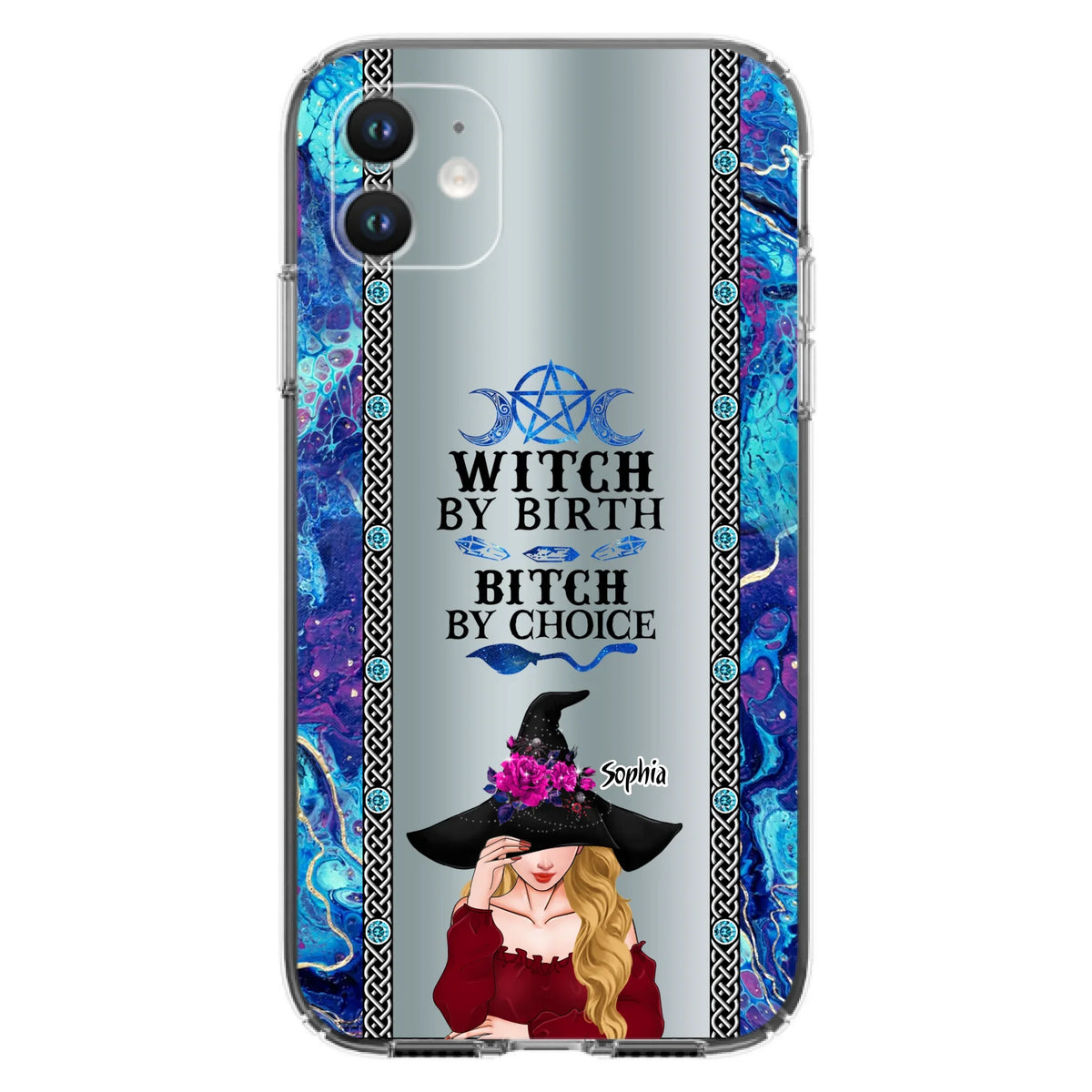 Custom Personalized Witch Phone Case for iPhone and Samsung - Gift Idea For Halloween - Witch By Birth, Bitch By Choice