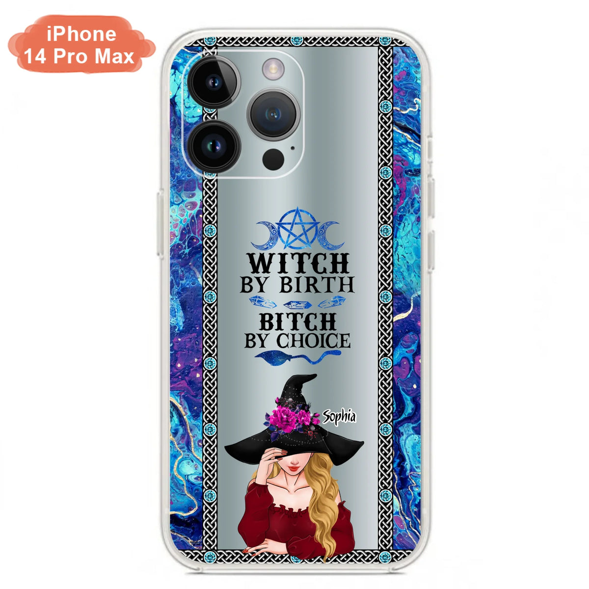 Custom Personalized Witch Phone Case for iPhone and Samsung - Gift Idea For Halloween - Witch By Birth, Bitch By Choice