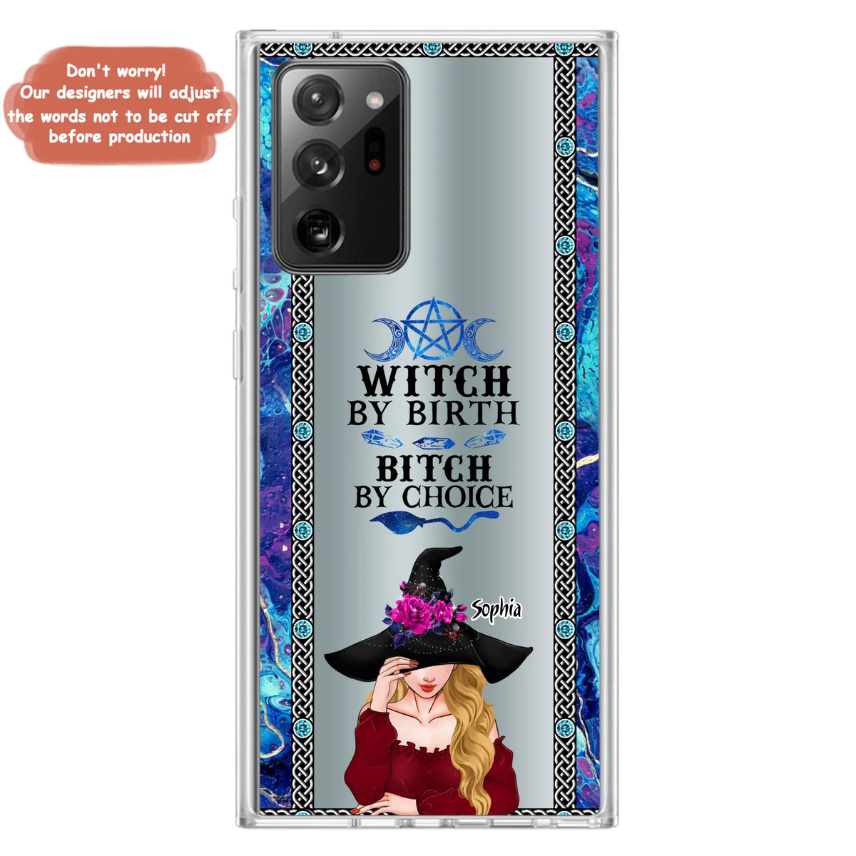 Custom Personalized Witch Phone Case for iPhone and Samsung - Gift Idea For Halloween - Witch By Birth, Bitch By Choice