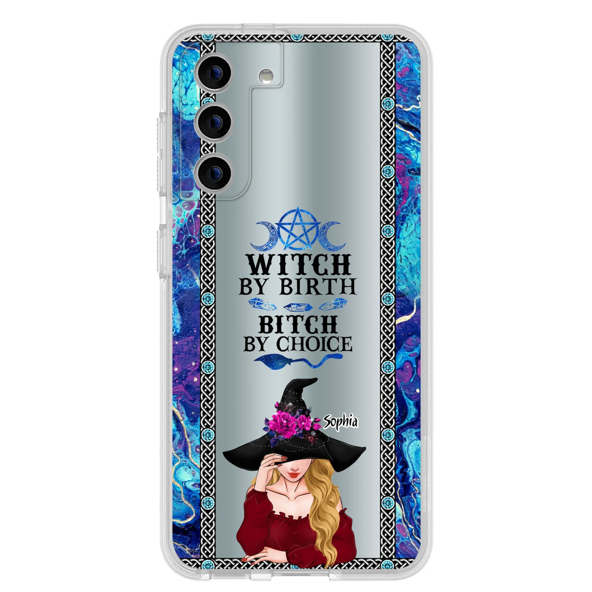 Custom Personalized Witch Phone Case for iPhone and Samsung - Gift Idea For Halloween - Witch By Birth, Bitch By Choice