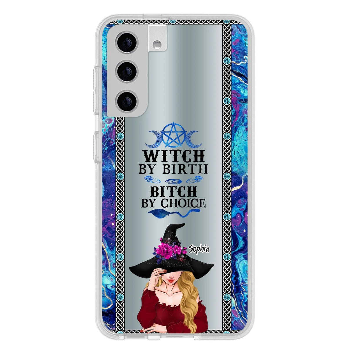 Custom Personalized Witch Phone Case for iPhone and Samsung - Gift Idea For Halloween - Witch By Birth, Bitch By Choice