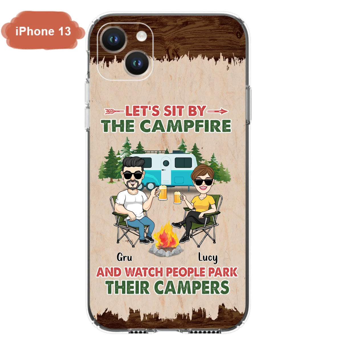 Custom Personalized Couple With Dogs Camping Phone Case - Couple With Up to 4 Dogs - Gift For Couple/ Camping/ Dog Lover - Let's Sit By The Campfire - Case For iPhone And Samsung