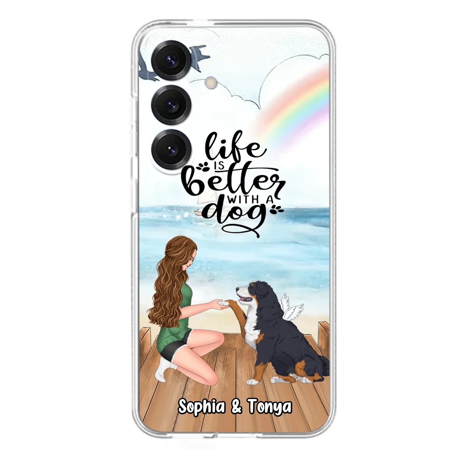 Custom Personalized Dog Mom Phone Case - Gift Idea For Dog Lovers - Life Is Better With A Dog - Case for iPhone & Samsung