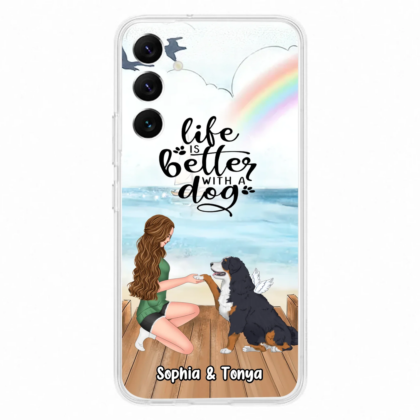 Custom Personalized Dog Mom Phone Case - Gift Idea For Dog Lovers - Life Is Better With A Dog - Case for iPhone & Samsung