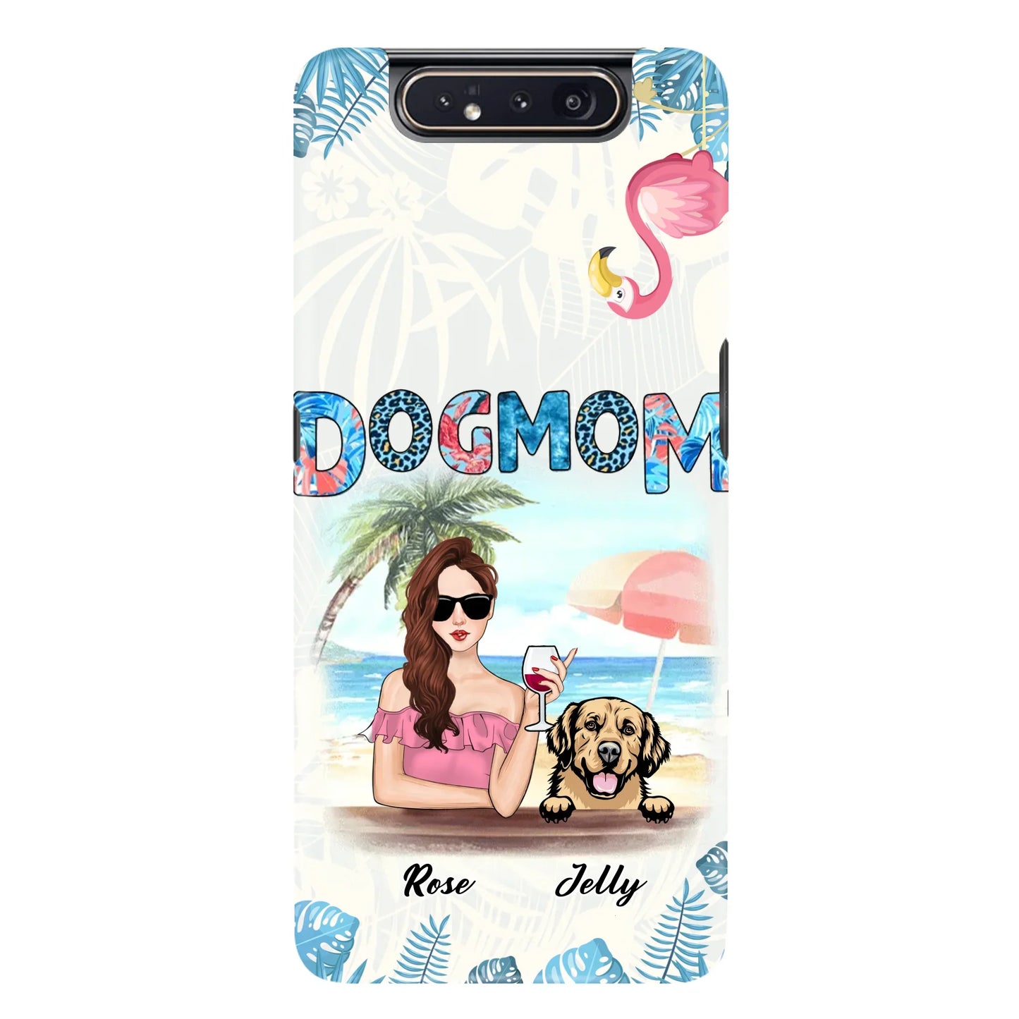 Custom Personalized Dog Mom Summer Patterned Phone Case - Upto 4 Dogs - Gift Idea For Dog Mom - Case For iPhone And Samsung