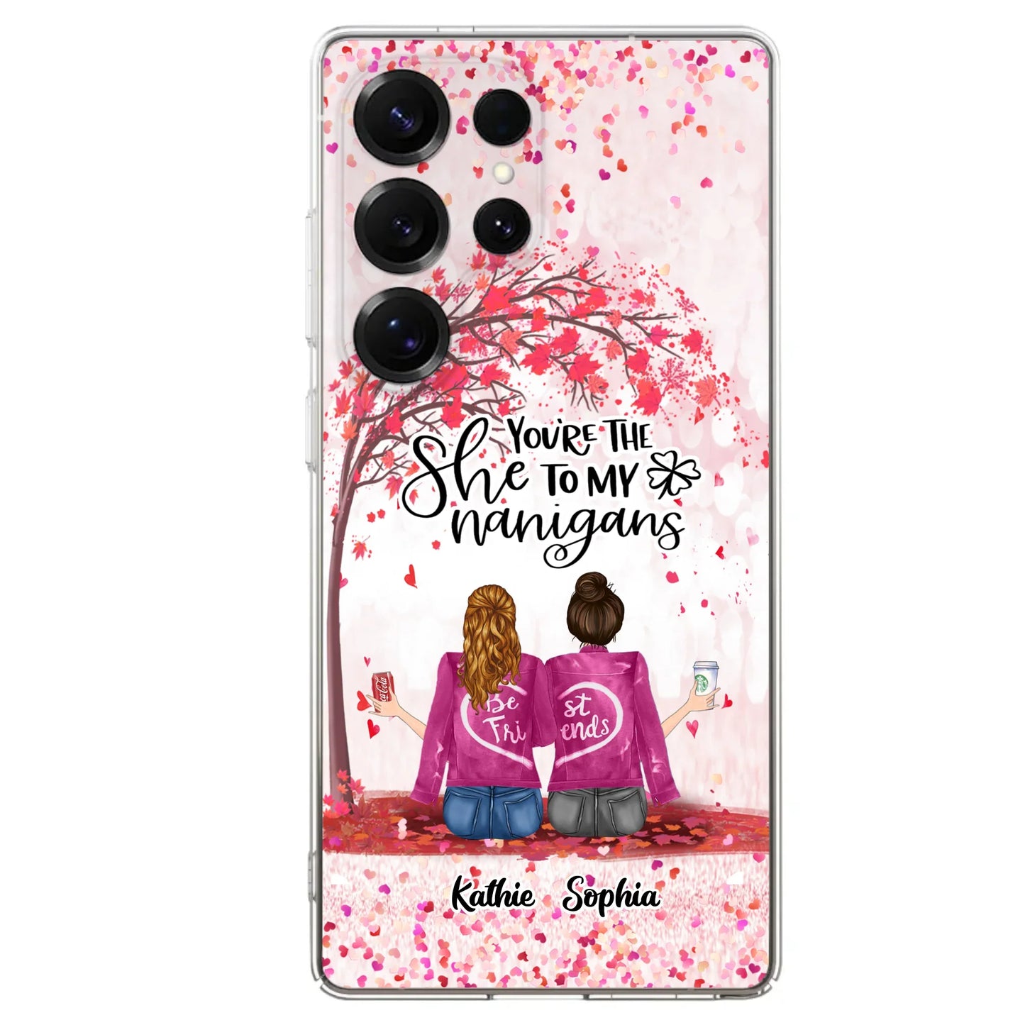 Custom Personalized We Are Best Friends Phone Case - Gift Idea For Friends/ Besties/ Sisters - Upto 5 Girls - You're The She To My Nanigans - Case For iPhone & Samsung