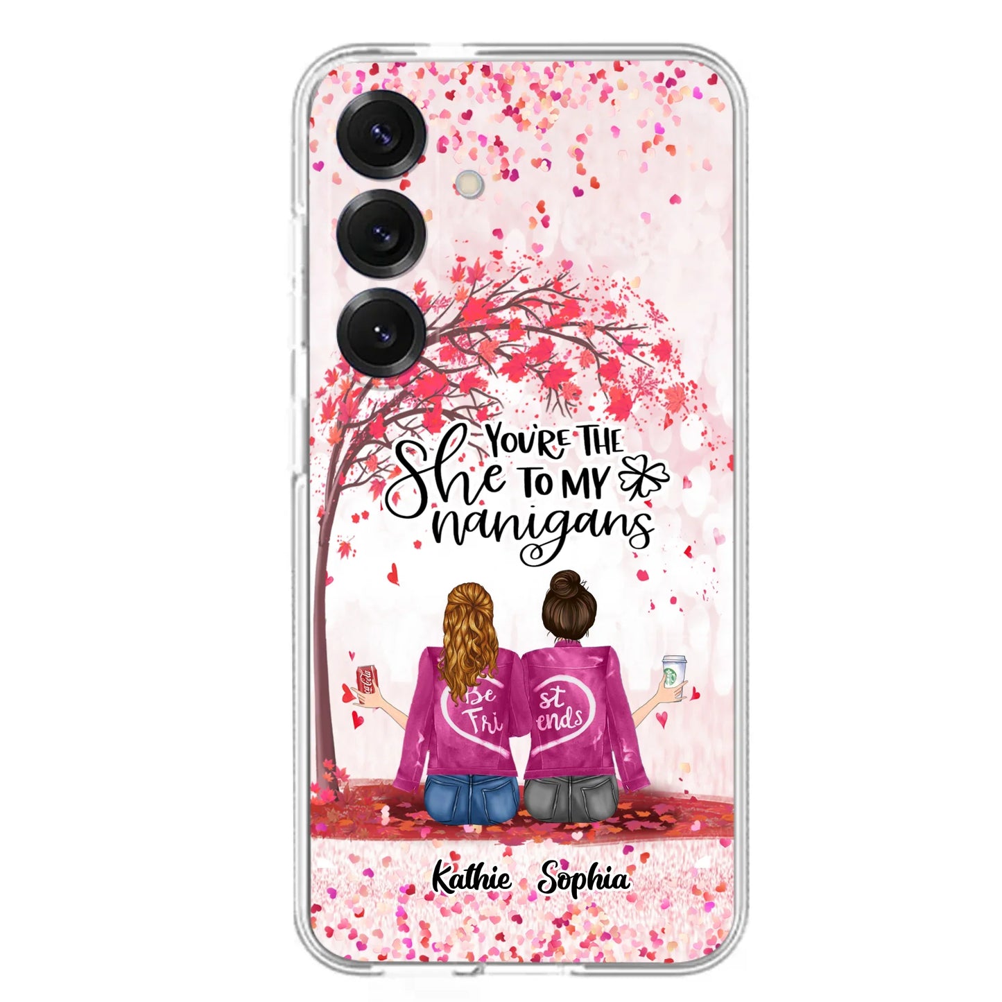 Custom Personalized We Are Best Friends Phone Case - Gift Idea For Friends/ Besties/ Sisters - Upto 5 Girls - You're The She To My Nanigans - Case For iPhone & Samsung