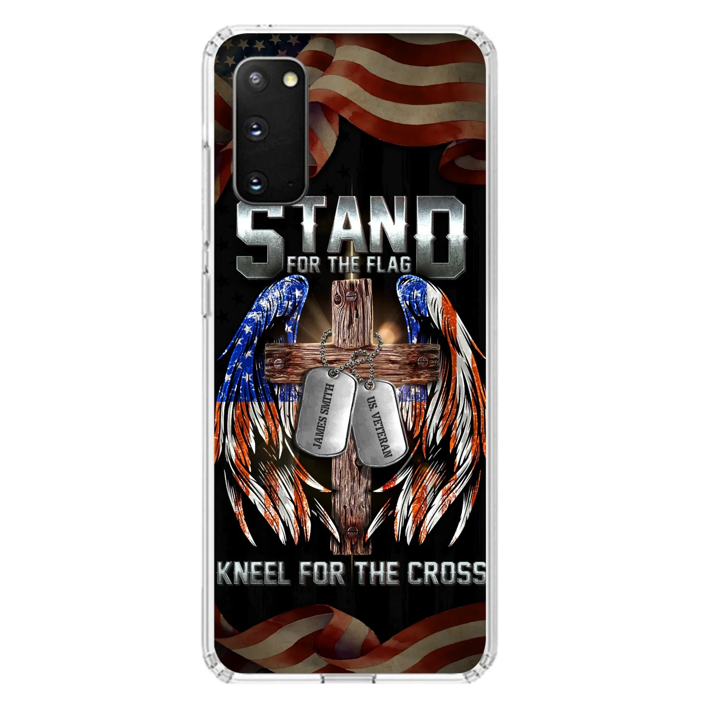 Custom Personalized U.S Veteran Phone Case - Gift Idea for Father/Veteran/ Independence Day - Stand For The Flag Kneel For The Cross - Case For iPhone And Samsung