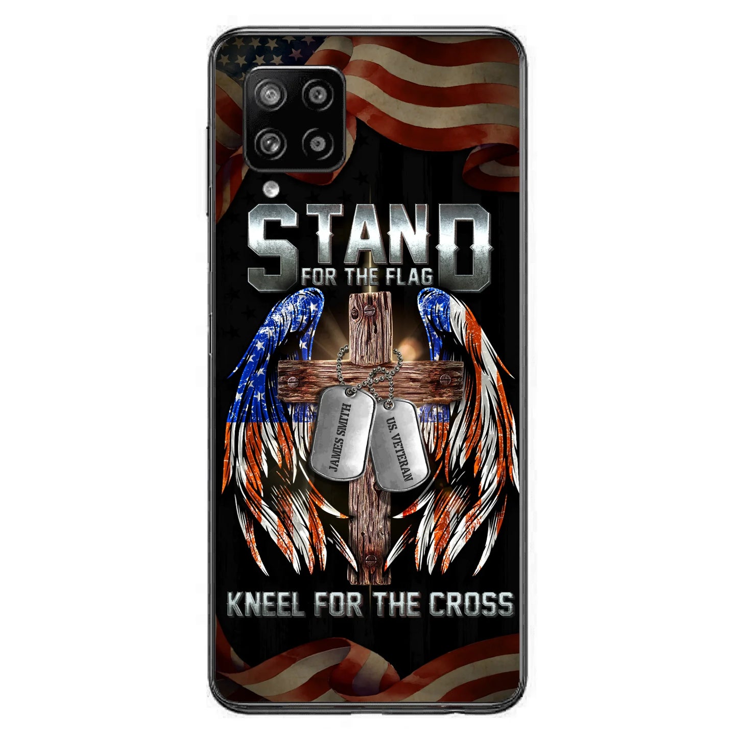 Custom Personalized U.S Veteran Phone Case - Gift Idea for Father/Veteran/ Independence Day - Stand For The Flag Kneel For The Cross - Case For iPhone And Samsung