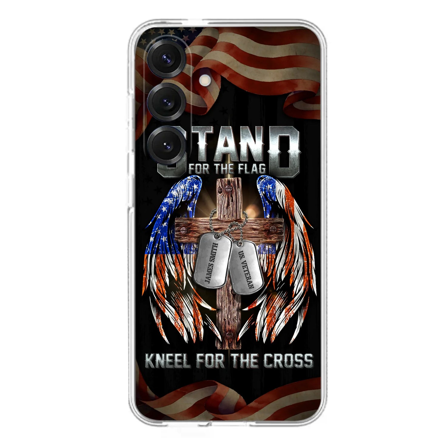 Custom Personalized U.S Veteran Phone Case - Gift Idea for Father/Veteran/ Independence Day - Stand For The Flag Kneel For The Cross - Case For iPhone And Samsung