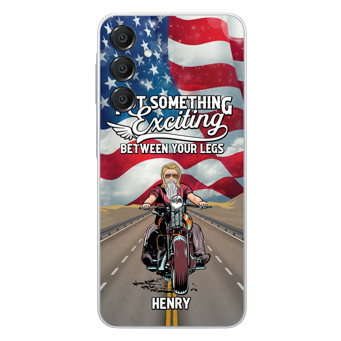 Custom Personalized Biker Phone Case - Gift Idea For Biker/Independence Day - Put Something Exciting Between Your Legs - Case For iPhone/Samsung